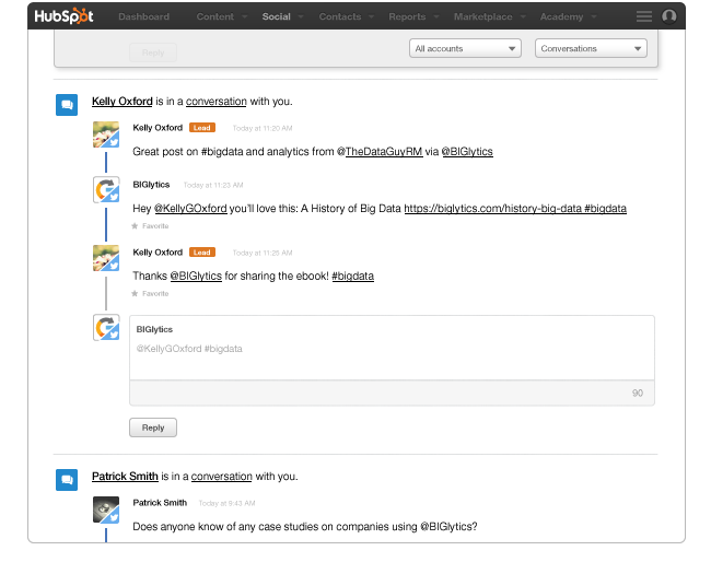 HubSpot inbox conversation