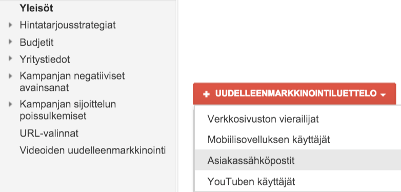 asiakassposti adwords