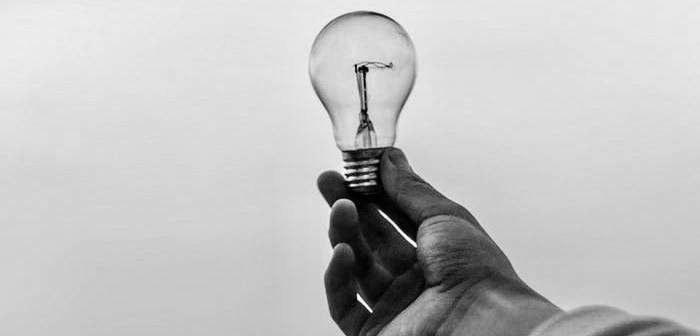 hand holding light bulk - idea